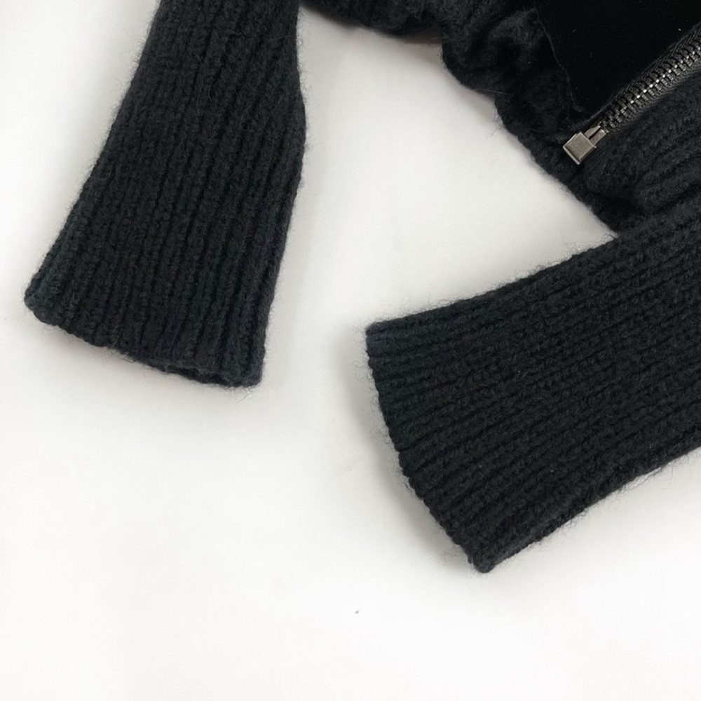 Magaschoni knitted wool black ruffled sweater size XS - Picture 5 of 7